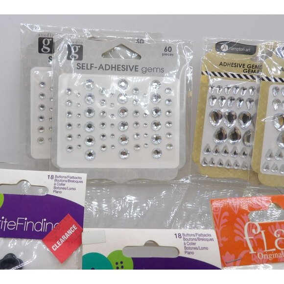 Mixed Lot Of Adhesive Gems & Buttons and Beads For Crafting & Scrapbooking - Picture 3 of 13